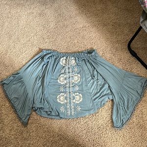 Blue sleeveless shirt